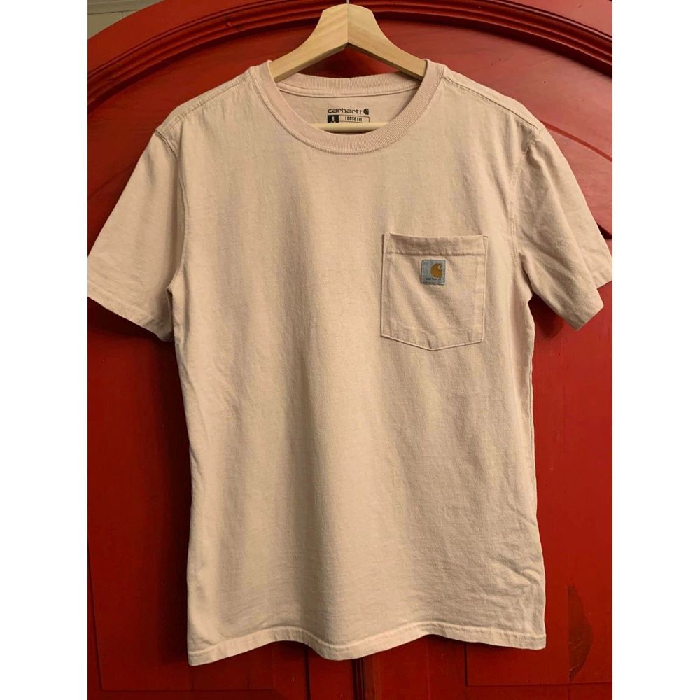 Carhartt Size Small 4-6 Loose Fit Light Pink T-Shirt Tee Shirt Shirt Sleeve EUC